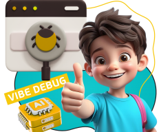 Тестирование & Vibe Debug. Охотники за багами - КИБЕРшкола программирования для детей, компьютерные курсы для школьников, начинающих и подростков - KIBERone г. Качканар