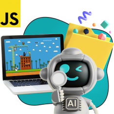 Язык программирования JavaScript + AI. Проектное обучение + геймификация + AI-помощники - КИБЕРшкола программирования для детей, компьютерные курсы для школьников, начинающих и подростков - KIBERone г. Качканар